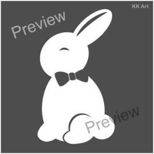 Chocolate Bunny Graphic (White on Black)